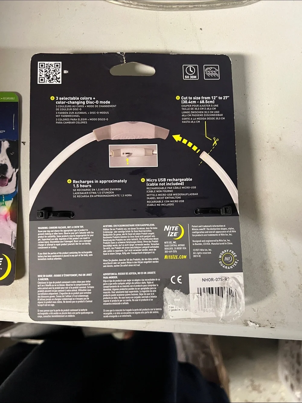 Rechargeable LED Dog Collar Light - Multicolor